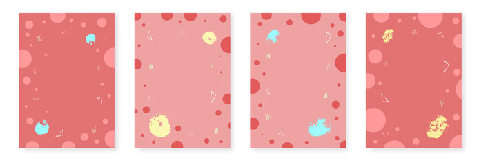 Set of abstract vertical backgrounds. Vector illustration.