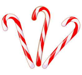 Colorful cartoon candy cane set