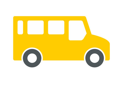 Bus Icon, Flat style. isolated on white background