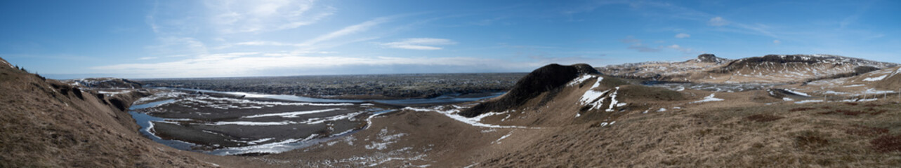 Panoramic view of fjaorargljufur, Iceland