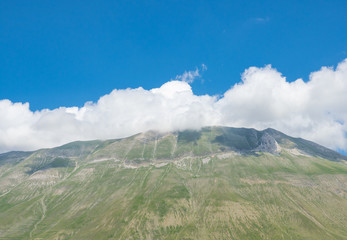 Castelluccio di Norcia, 2018 (Umbria, Italy) - The famous landscape flowering with many colors, in the highland of Sibillini Mountains, central Italy