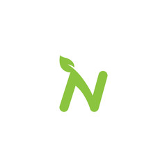 Nature logo design vector with letter N concept