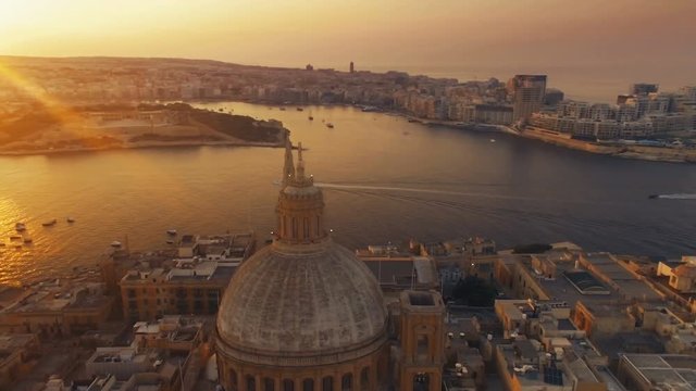 Beautiful Aerial shot around Carmelite Church