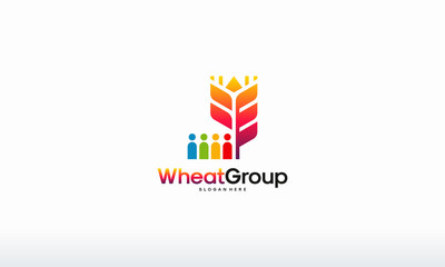 Wheat Group Logo designs concept vector, Grain logo template