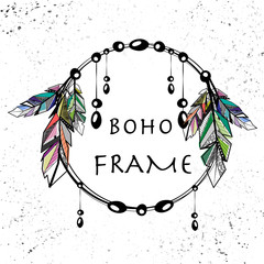 Boho style circle frame
