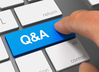 q and a keyboard 3d illustration