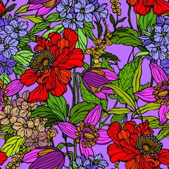 Möbelaufkleber Seamless pattern with poppy flowers © polina21