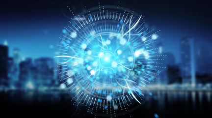 Digital eye surveillance hologram 3D rendering