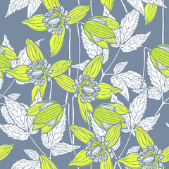 Floral seamless pattern. Flower background. Flourish ornamental summer wallpaper with flowers.