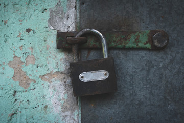 old padlock on the door