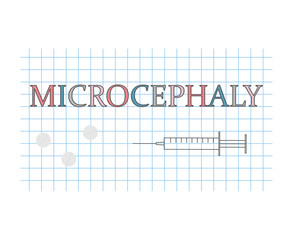 Microcephaly word on checkered paper sheet- vector illustration