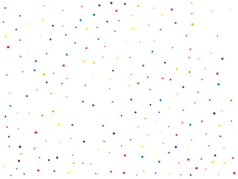 Background with colorful glitter, confetti. Polka dots, circles, rounds. Fiesta pattern. Vector illustration