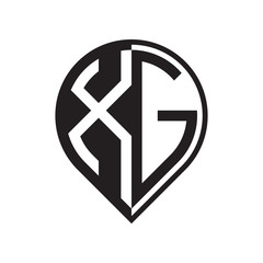 initial letter pin logo black