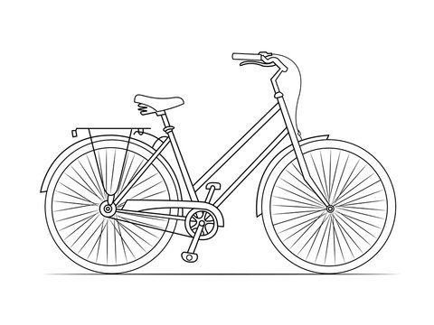 Fototapeta Bicycle line drawing vector