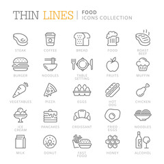 Collection of food related icons