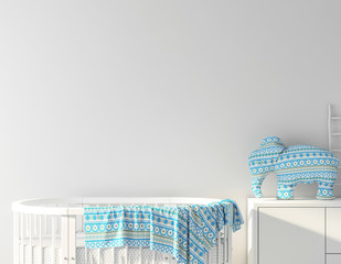 Mockup wall in child interior 3d rendering