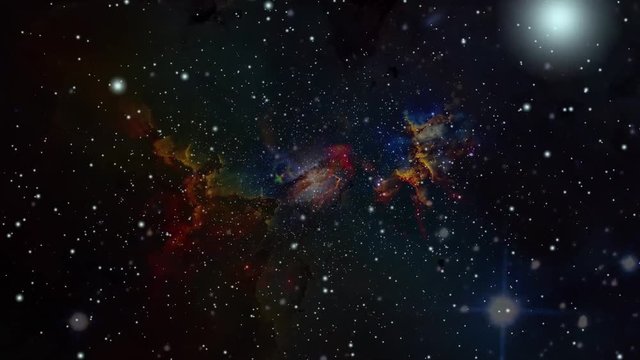 Space flight into a star field, Basic 3D rendering of a space flight