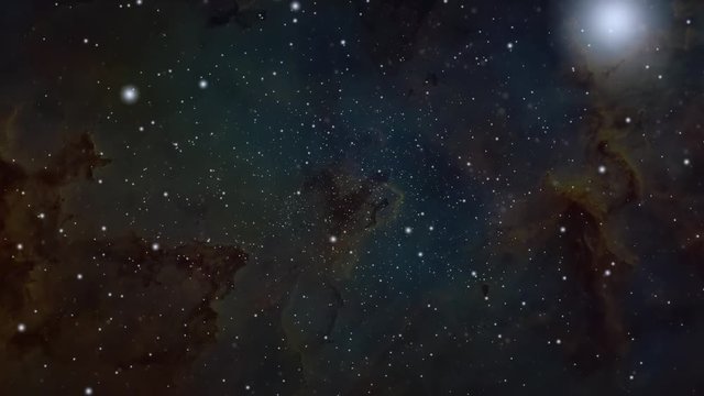 Space flight into a star field, Basic 3D rendering of a space flight into a Nebula