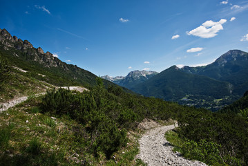 Panorama lungo la salita al Rifugio Pacherini da Forni di Sopra