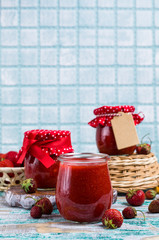 Red strawberry jam