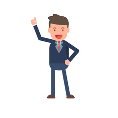 Businessman pointing into the sky succeed concepts vector illustration in flat design