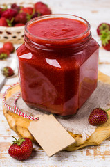 Red strawberry jam