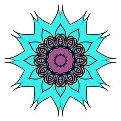 Mandala Style Vector Color Shapes. Abstract design.