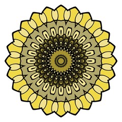 Ethnic decorative element circle Mandala. Vector . Hand drawn backdrop. Boho style.