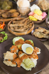 siomay. traditional indonesian food with peanut sauce