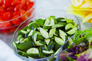 cucumbers in a deep plate