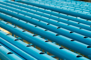 PVC Pipe for agriculture organic vegetable ,fresh baby green and red oak hydroponic in farm.