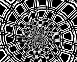 Abstract decorative spiral of Archimedes in a black and white colors - obrazy, fototapety, plakaty