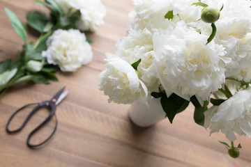 White Peonies Flower Arrangement