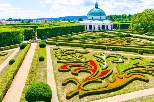 Beautiful garden, French style Unesco, Kvetna Zahrada, Kromeriz in Czech Republic