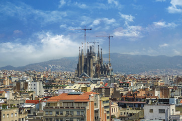 Sagrada Familia in Barcelona. Sagrada view
