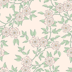 Floral seamless pattern. Flower background. Flourish ornamental summer wallpaper with flowers.