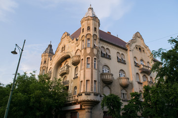 Fototapeta na wymiar The Art Nouveau architecture of Grof Palace in Szeged, Hungary