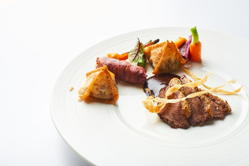 Turkey dish with vegetables and bacon