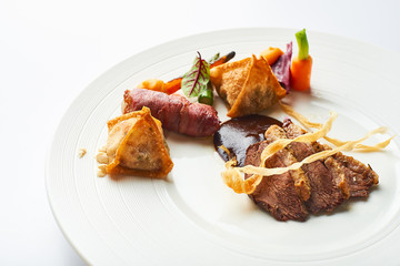Turkey dish with vegetables and bacon