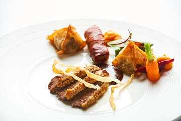 Turkey dish with vegetables and bacon