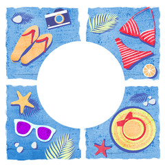 Template for advertising seaside summer vacation