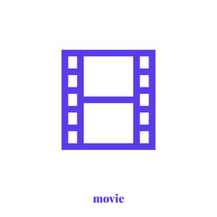 Movie icon vector. Modern, simple flat vector illustration for web site or mobile app