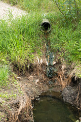 Run-off pipe discharging water