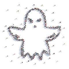 A lot of people form a ghost, a holiday halloween