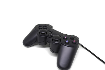 Black joystick on white background. GamePad isolated on white