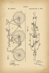 1898 Patent Velocipede tandem Bicycle archival history invention