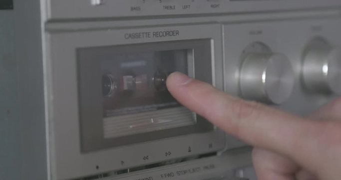 Playing Compact Cassette Tape on Vintage Silver Stereo System