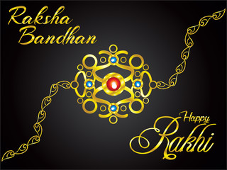 abstract artistic creative golden rakhi