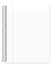 Wirebound lined notebook with margin, vector mock up