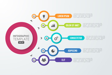 Infographic template for business, education, web design, banners, brochures, flyers, diagram, workflow, timeline. Vector illustration.